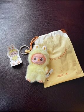Fendi Yellow Fur Bag Charm Keychain